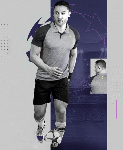 TechnoSport Polo Neck Dry Fit T Shirt OR-41 - Dark Grey
