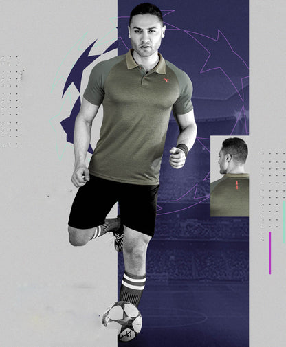 TechnoSport Polo Neck Dry Fit T Shirt OR-41 - Olive Green