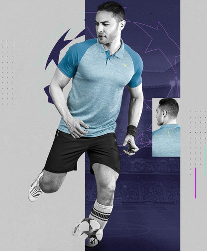 TechnoSport Polo Neck Dry Fit T Shirt OR-41 - Sky Blue