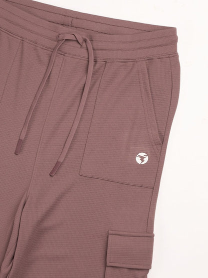 Women Solid Straight Fit Cargo Trackpants W-152 (OX Blood Red)