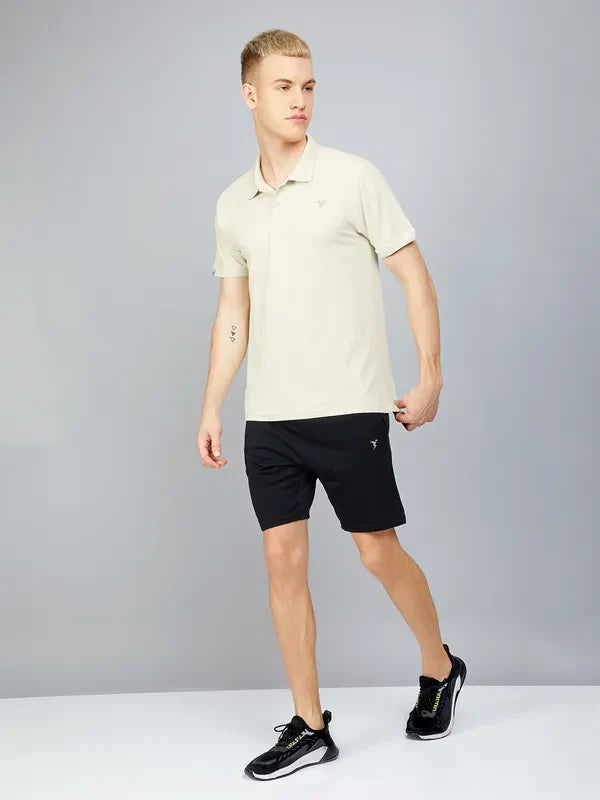 TechnoSport Polo Neck Half Sleeve Dry Fit T Shirt for Men OR-11 - Oatmeal