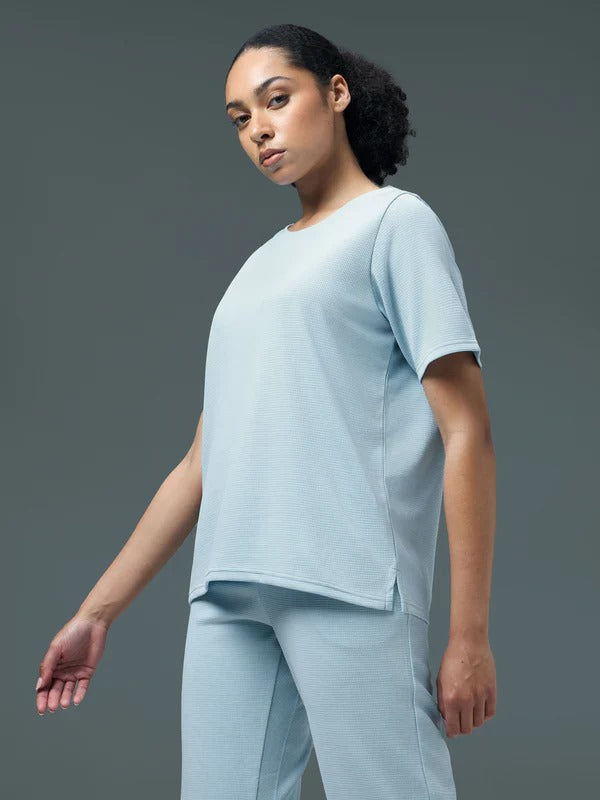 Technosport Women Relaxed Fit Round Neck T-shirt WR-132 (Omphalodes)