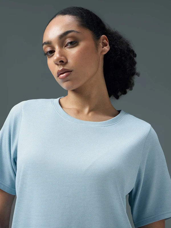 Technosport Women Relaxed Fit Round Neck T-shirt WR-132 (Omphalodes)