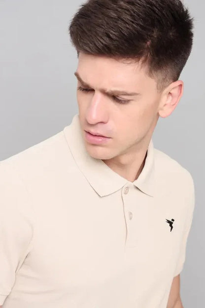 TechnoSport Polo Neck Half Sleeve Dry Fit T Shirt for Men OR-11 (Oyster Grey)