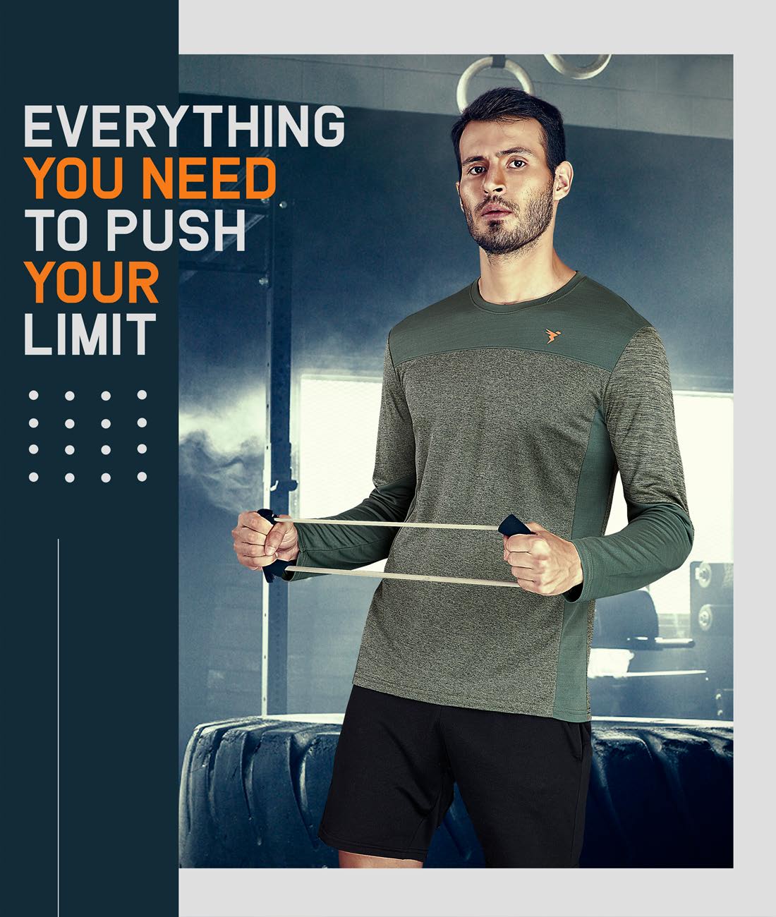 TechnoSport Crew Neck Full Sleeve Dry Fit T Shirt for Men P-473 - Olive Green