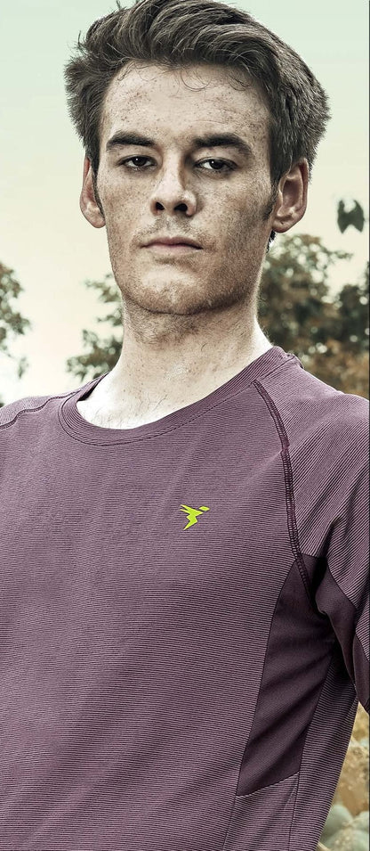 TechnoSport Crew Neck Half Sleeve Dry Fit T Shirt for Men P 485 - Maroon