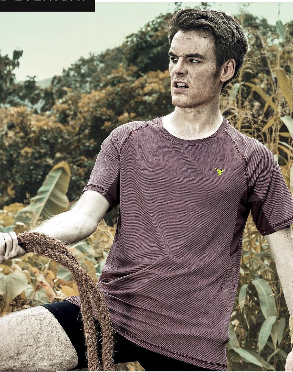 TechnoSport Crew Neck Half Sleeve Dry Fit T Shirt for Men P 485 - Maroon