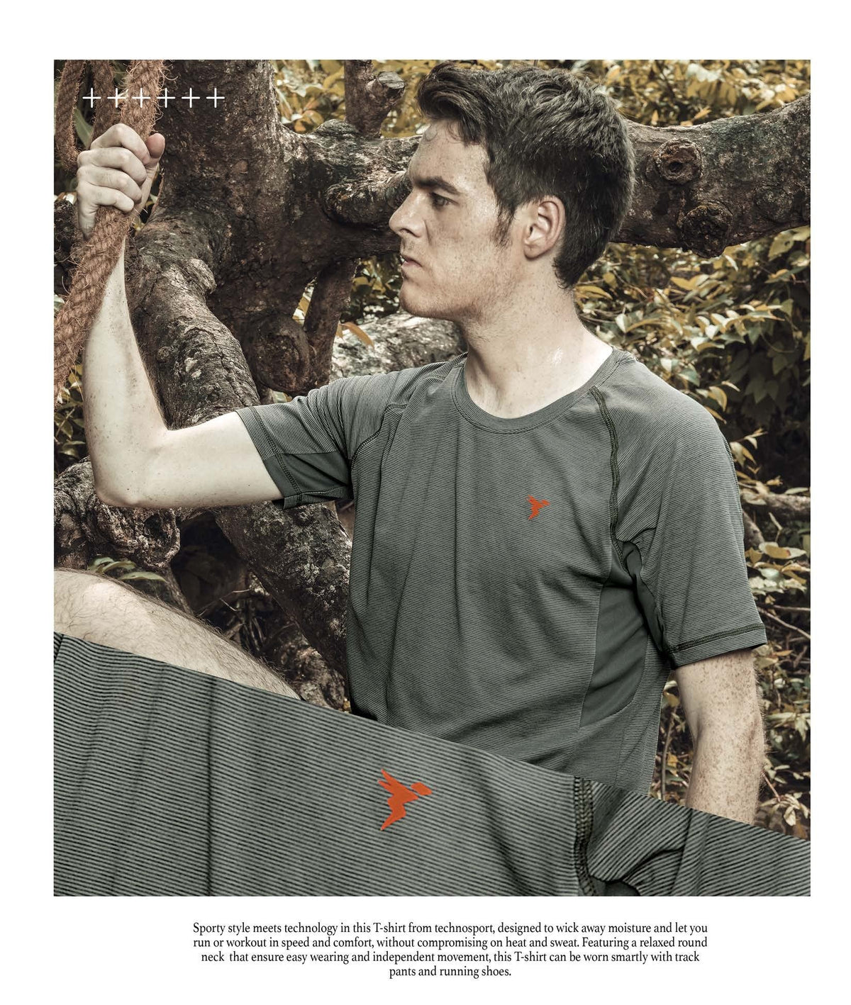 TechnoSport Crew Neck Half Sleeve Dry Fit T Shirt for Men P 485 - Olive Green