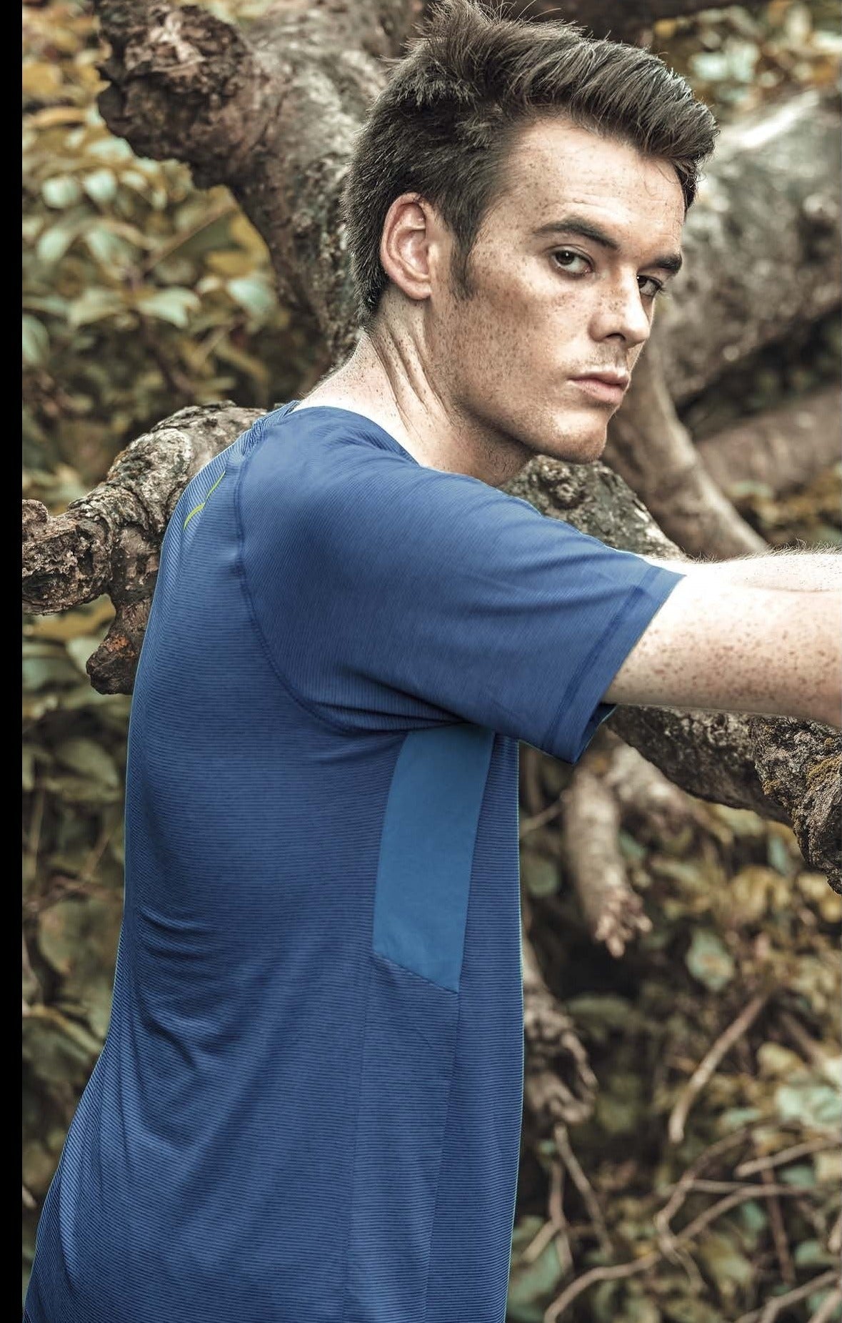 TechnoSport Crew Neck Half Sleeve Dry Fit T Shirt for Men P 485 - Peacock Blue