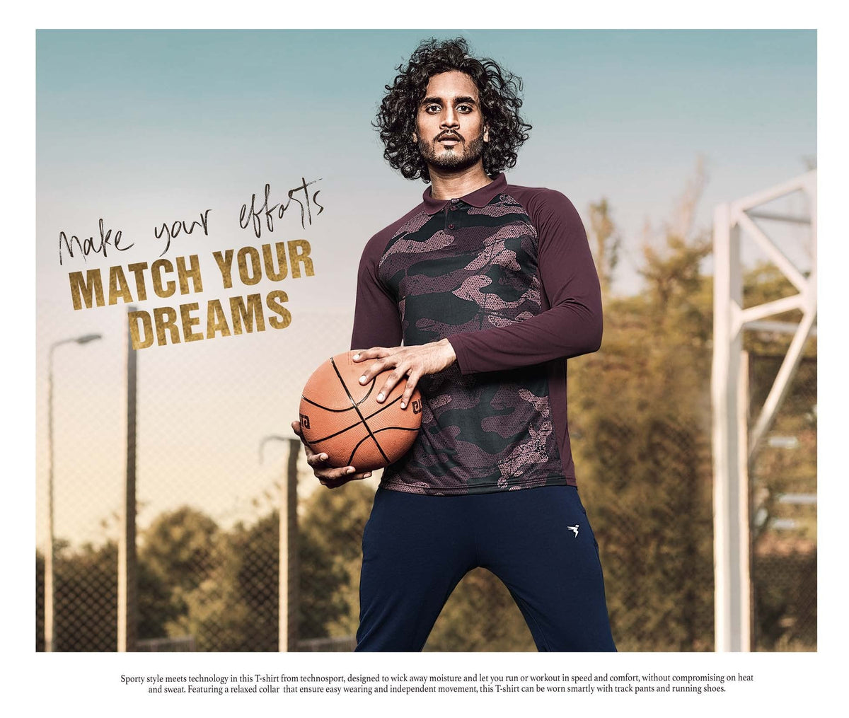 TechnoSport Polo Neck Full Sleeve Sublimation Dry Fit T-Shirt for Men P-487 - Deep Purple