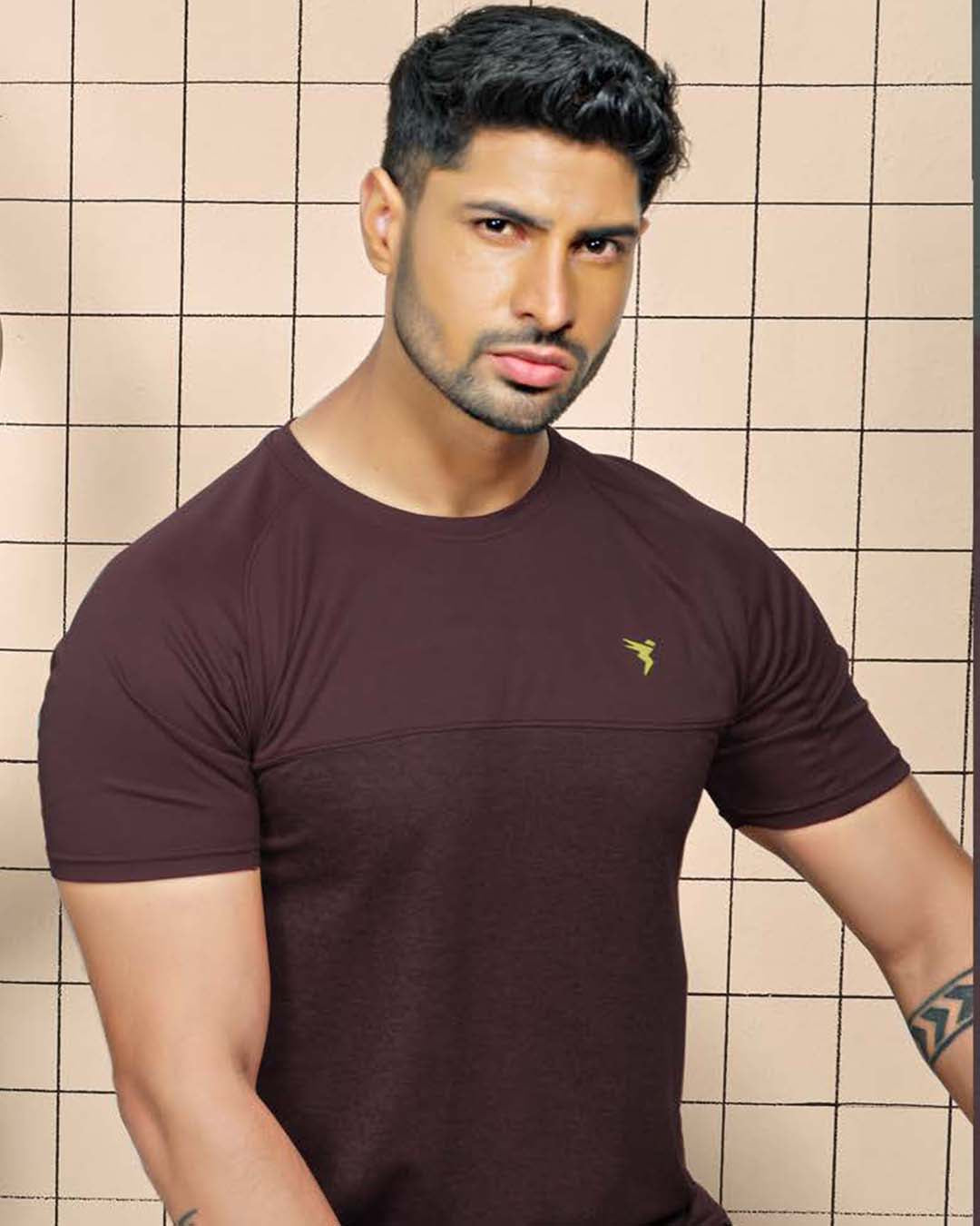TechnoSport Crew Neck Half Sleeve Dry Fit T Shirt for Men P-516 - Deep Purple