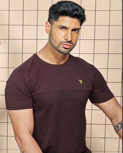 TechnoSport Crew Neck Half Sleeve Dry Fit T Shirt for Men P-516 - Deep Purple