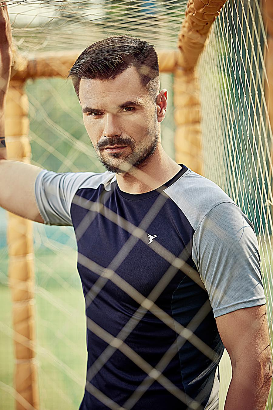 TechnoSport Crew Neck Half Sleeve Dry Fit T-Shirt for Men P 521 - Navy Light Grey