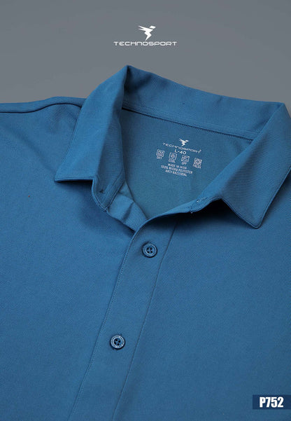 TechnoSport Polo Neck Dry Fit T Shirt P-752 - Royal Blue