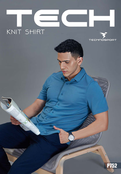 TechnoSport Polo Neck Dry Fit T Shirt P-752 - Royal Blue