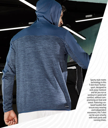 TechnoSport Full Sleeve Dry Fit Hoodie Jacket for Men PL-65 - Spanish Blue