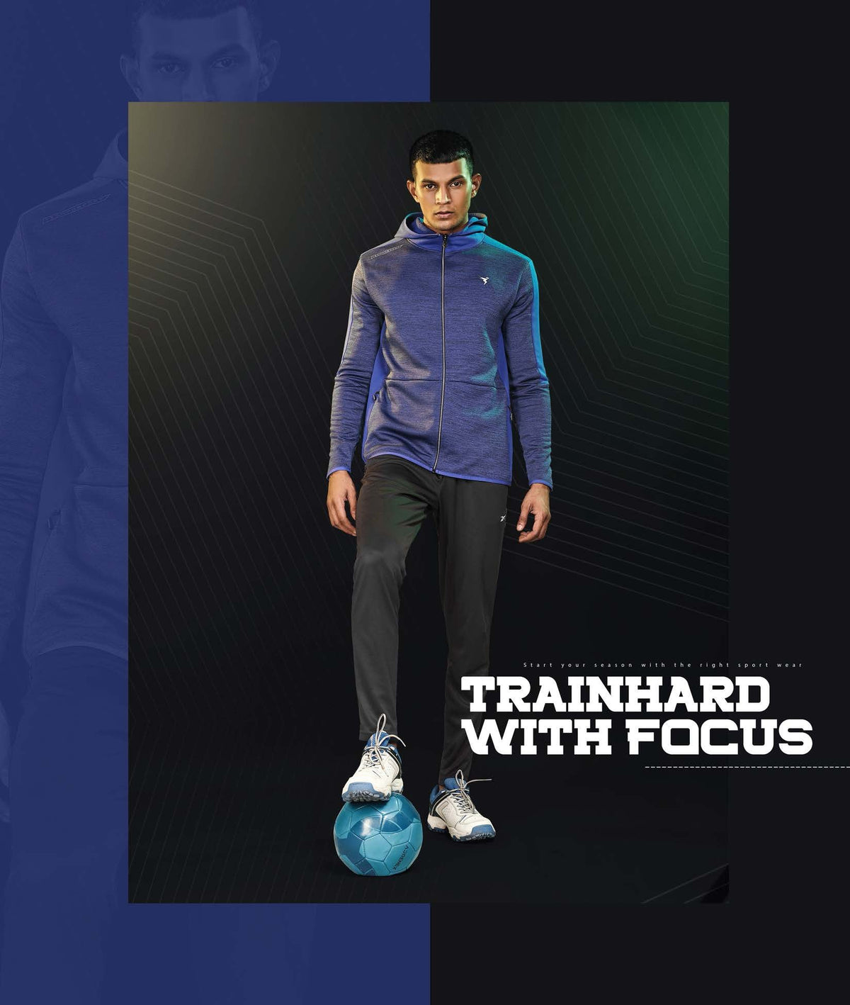Technosport Full Sleeve Dry Fit Hoodie Jacket PL-71 - Royal Blue