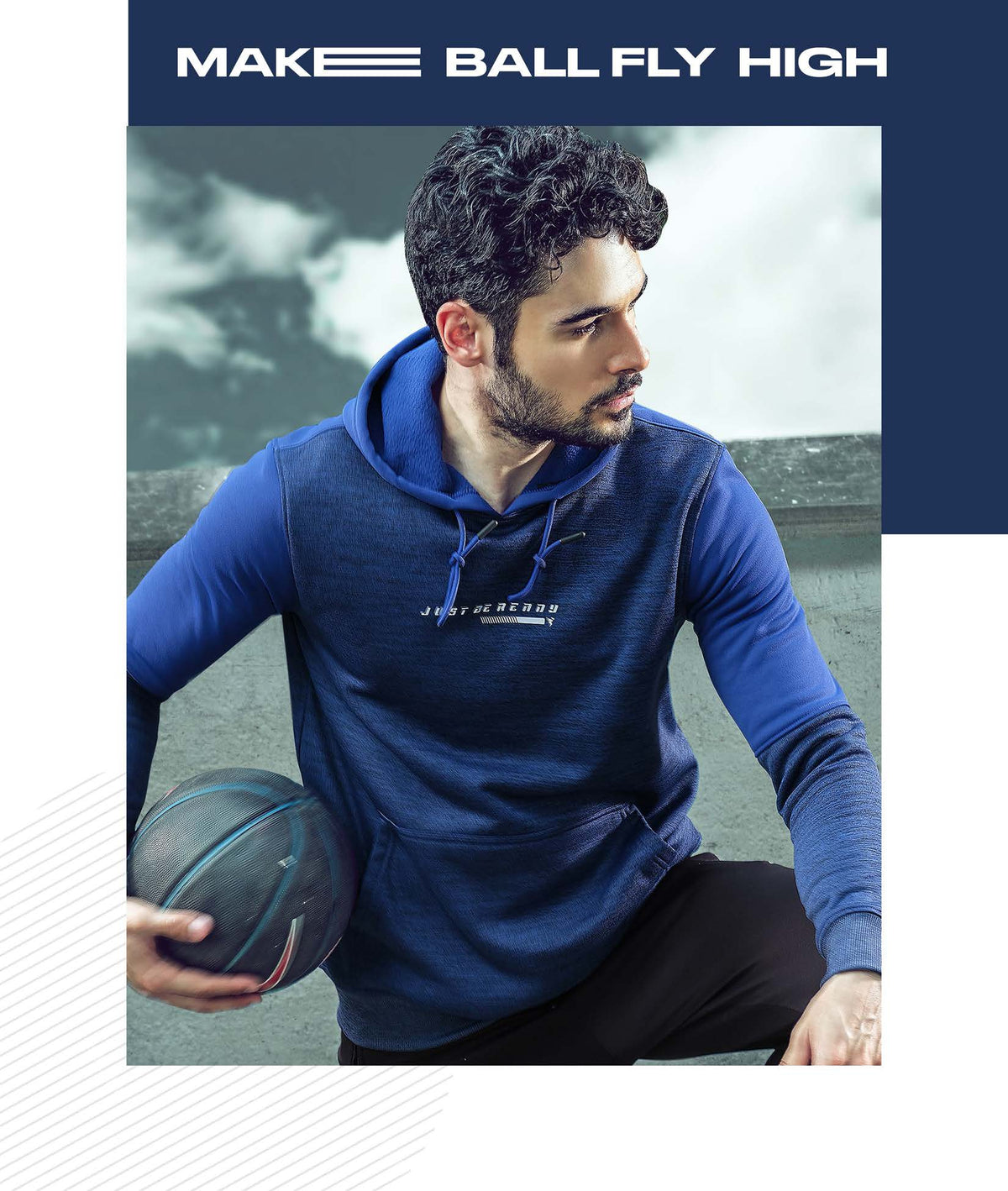 Technosport Full Sleeve Dry Fit Hoodie Jacket for Men PL-72 - Royal Blue