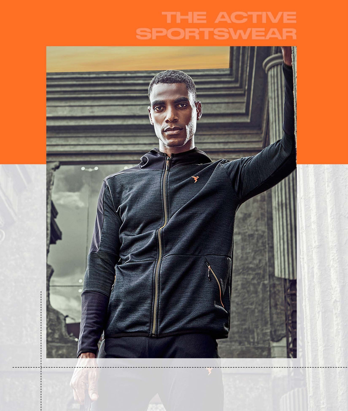 Technosport Full Sleeve Dry Fit Melange Hoodie Jacket for Men PL-75 - Black