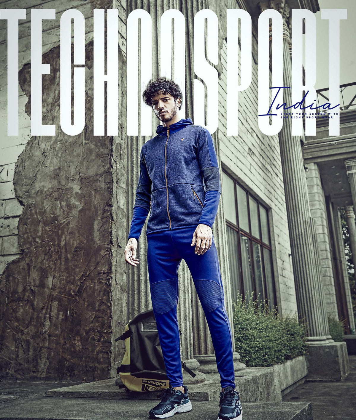 Technosport Full Sleeve Dry Fit Melange Hoodie Jacket for Men PL-75 - Royal Blue
