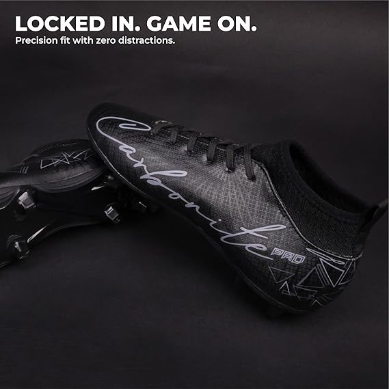 Nivia Pro Carbonite 7.0 Football Shoes for Men (Black)