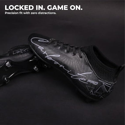 Nivia Pro Carbonite 7.0 Football Shoes for Men (Black)