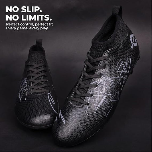 Nivia Pro Carbonite 7.0 Football Shoes for Men (Black)