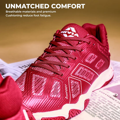 Nivia Verdict 2.0 Badminton Shoes For Men (Red)