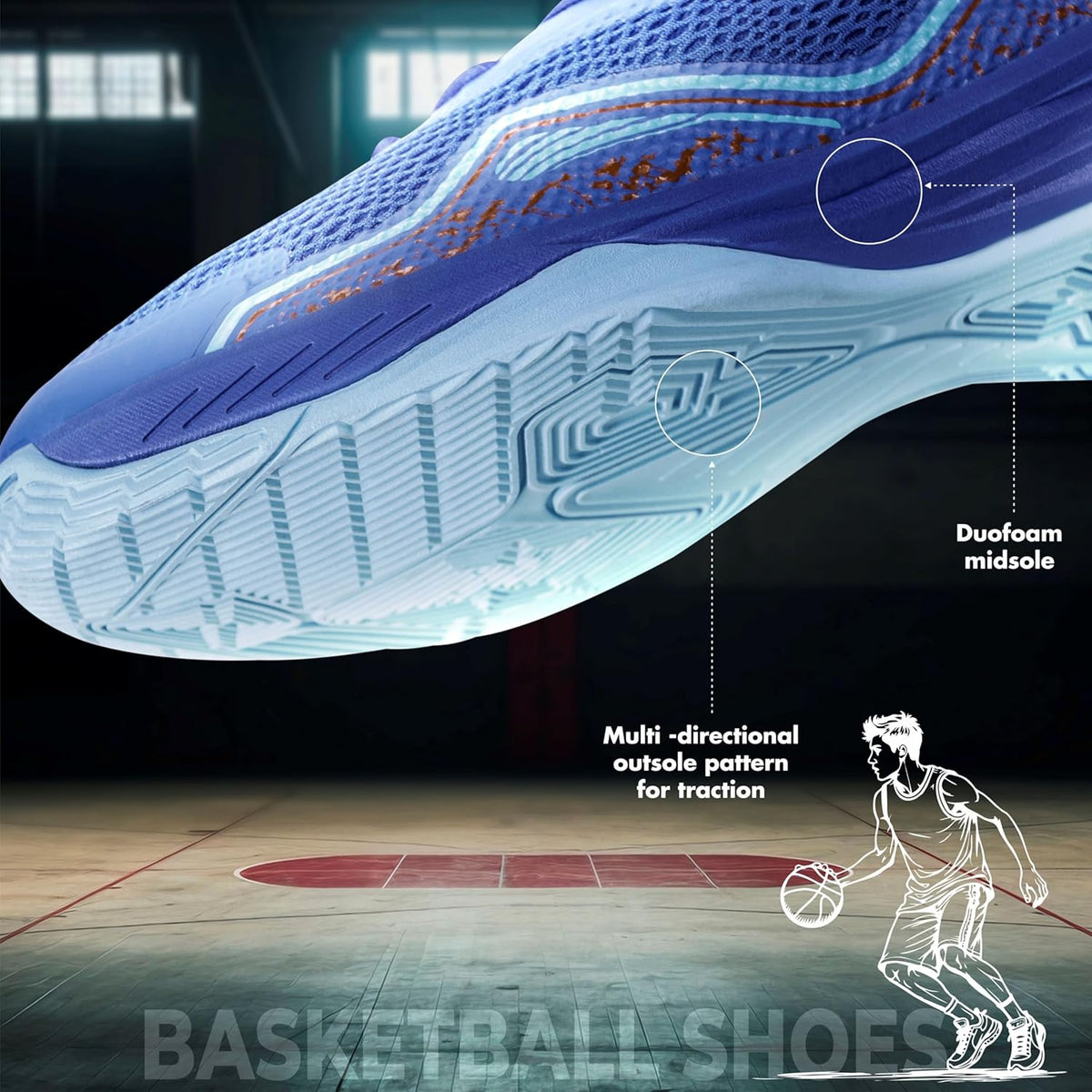 Nivia Warrior 2.0 Basketball Shoes For Men - Royal Blue