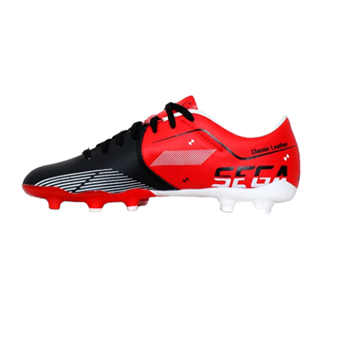Sega Classic Leather Football Shoes (Black/Red)