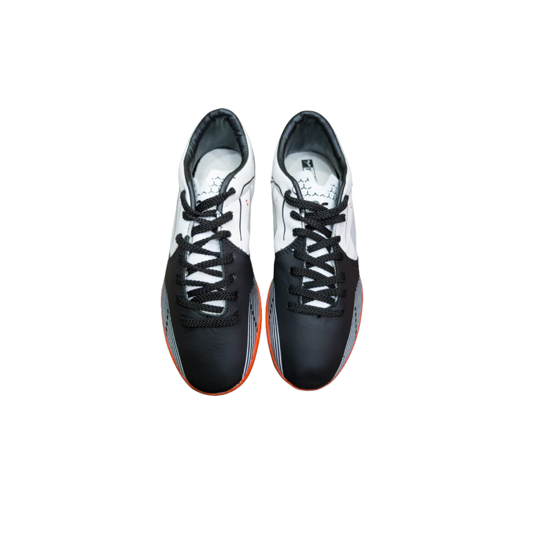 Sega Classic Leather Indoor Football Shoes (White/Black)
