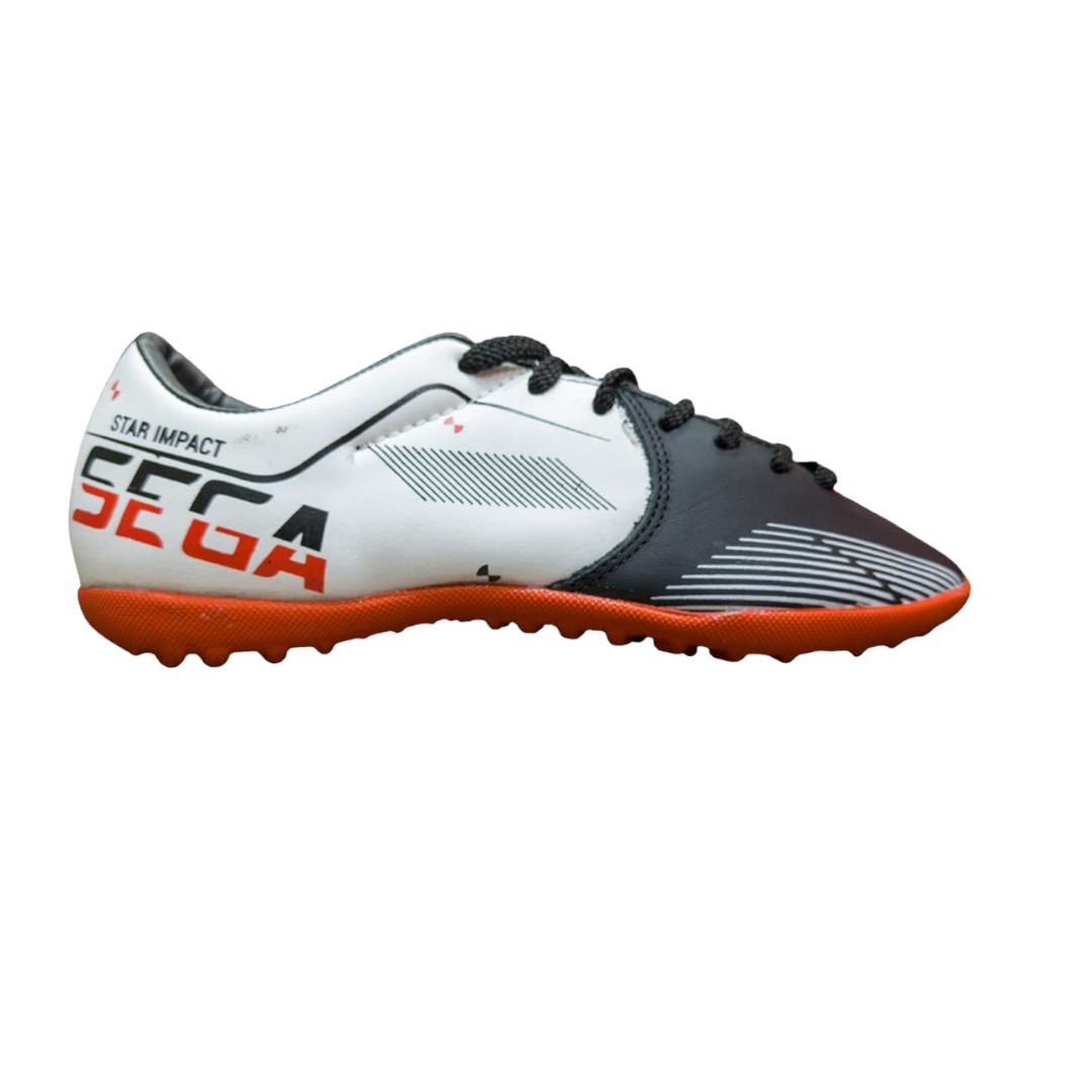 Sega Classic Leather Indoor Football Shoes (White/Black)