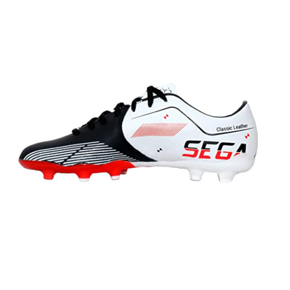 Sega Classic Leather Football Shoes (White/Black)