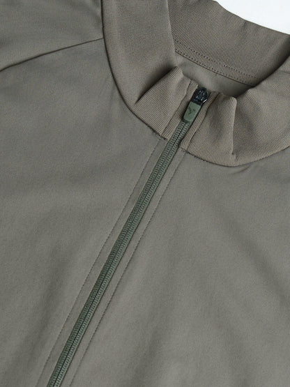 Technosport Solid Slim Fit Mock Neck Jacket For Men PM-98 (Smokey Olive)