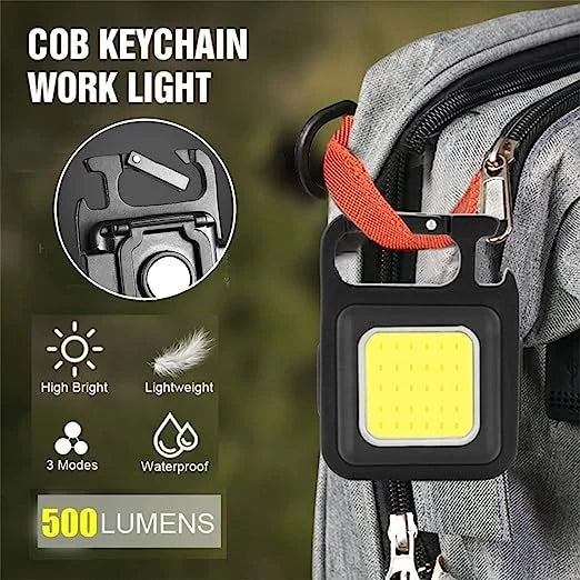 Square Mini LED COB Light Keychain 5 in 1