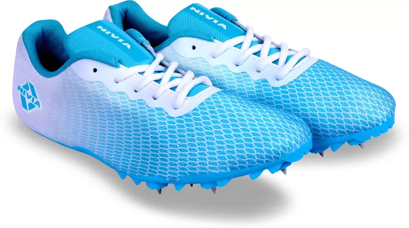 Nivia Stride 2.0 Spike Running Shoes For Men  (Blue/White)