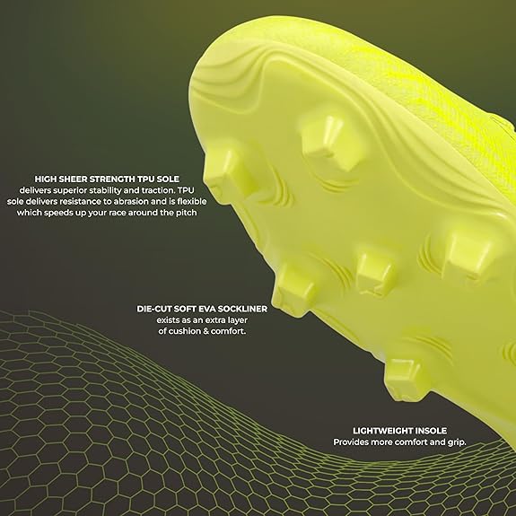 Nivia Carbonite 7.0 Football Shoes for Men - Sunny Lime