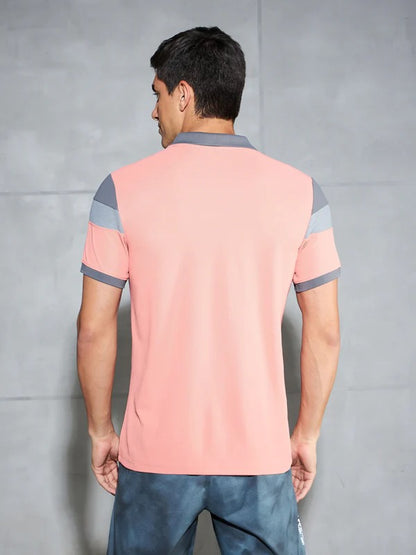 TechnoSport Polo Neck Half Sleeve Dry Fit T Shirt for Men P-772 (Terrakotta)