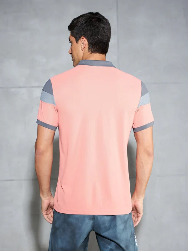 TechnoSport Polo Neck Half Sleeve Dry Fit T Shirt for Men P-772 - Terrakotta