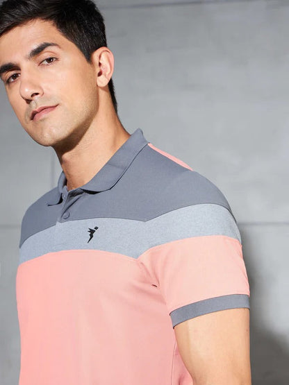 TechnoSport Polo Neck Half Sleeve Dry Fit T Shirt for Men P-772 - Terrakotta