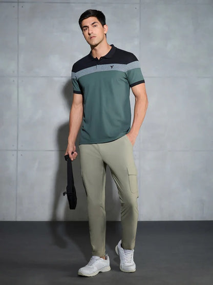 TechnoSport Polo Neck Half Sleeve Dry Fit T Shirt for Men P-772 (Trekking Green)