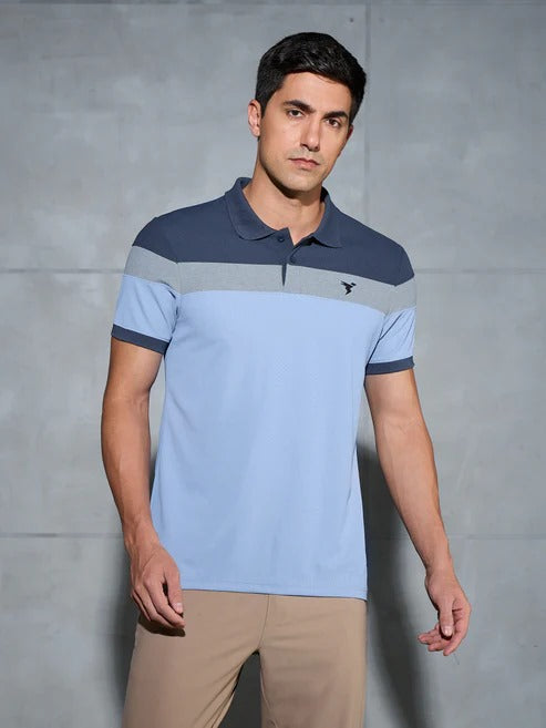 TechnoSport Polo Neck Half Sleeve Dry Fit T Shirt for Men P-772 (Troposhere)