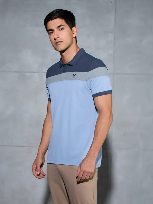 TechnoSport Polo Neck Half Sleeve Dry Fit T Shirt for Men P-772 (Troposhere)