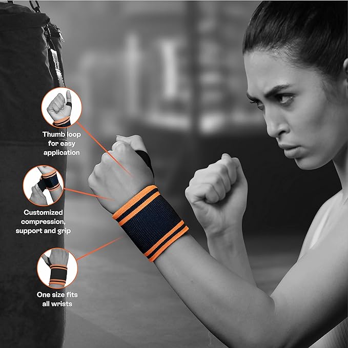 Tynor Wrist Wrap With Thumb Loop - Orange