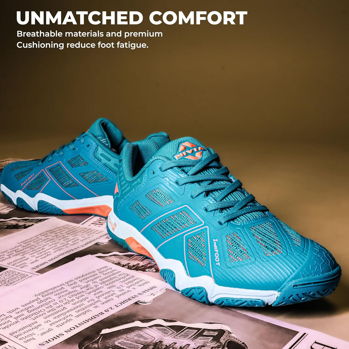 Nivia Verdict 2.0 Badminton Shoes For Men - Teal Blue