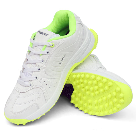 Tracer T-Spinner 193 Rubber Studs Cricket Shoes - White/Green