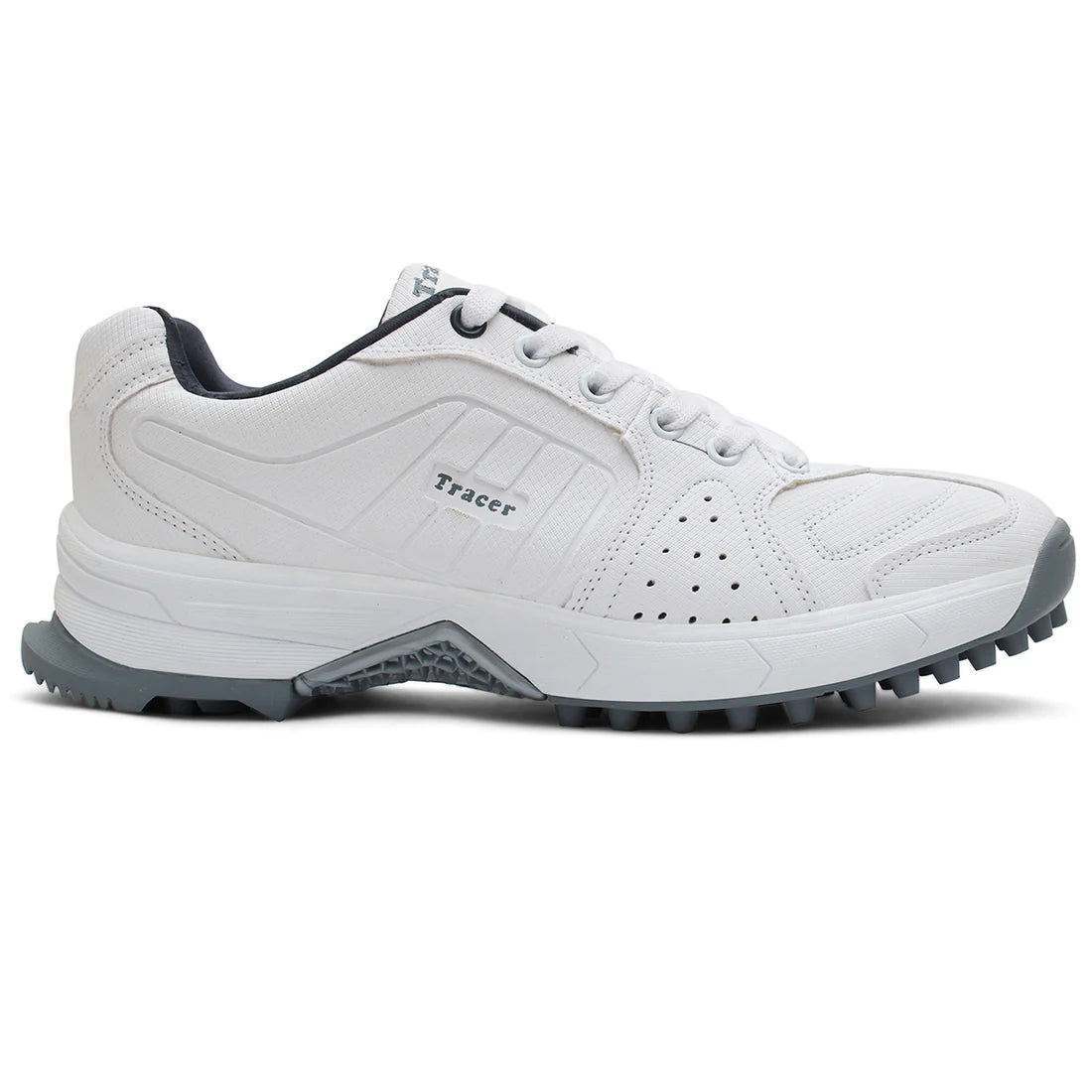 Tracer T-Spinner 193 Rubber Studs Cricket Shoes - White/Grey