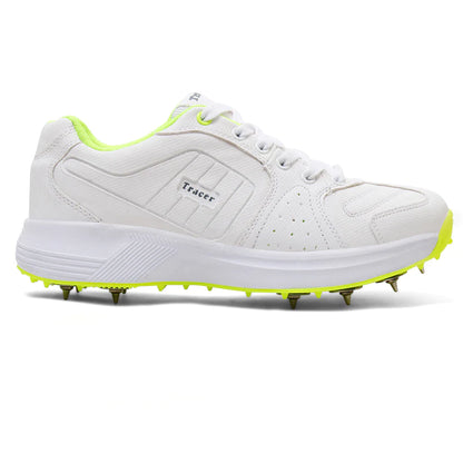 Tracer T-Spinner 283 Spikes Cricket Shoes - White/Green