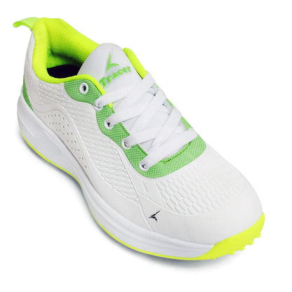 Tracer T-Spinner 294 Spikes Cricket Shoes - White/Green