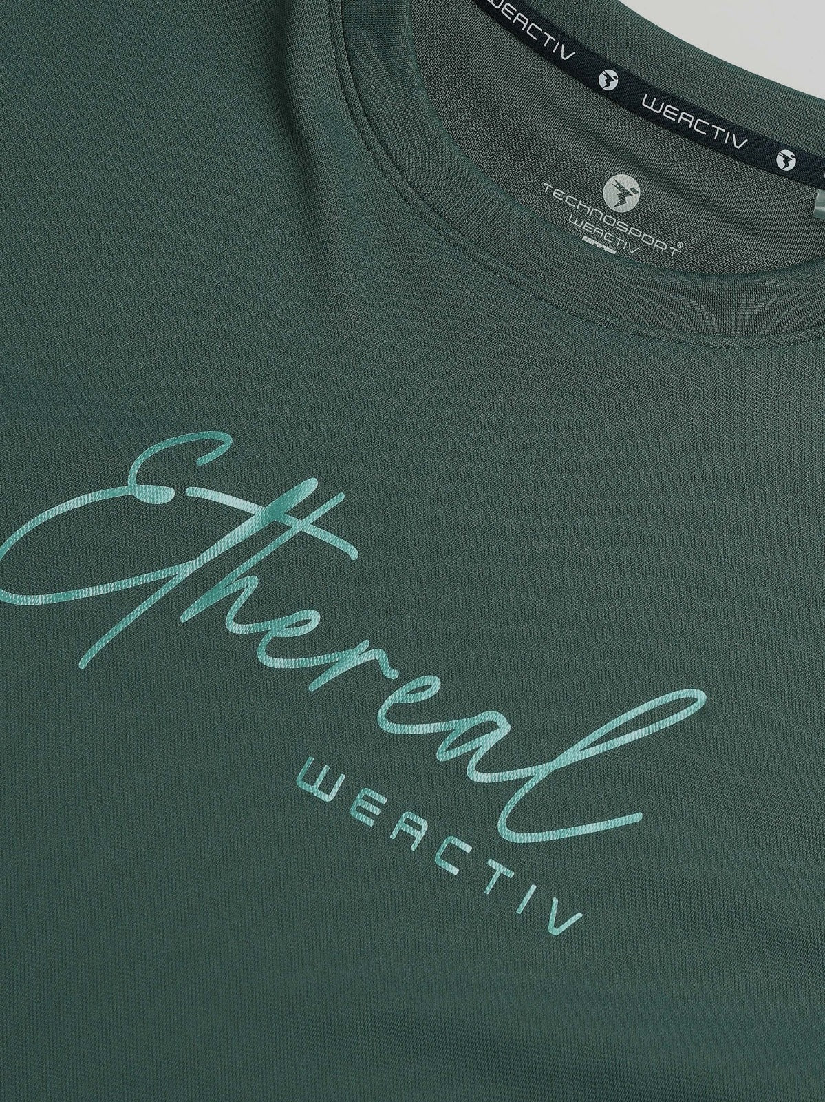 Technosport Solid Slim Fit Round Neck Sports Sweatshirt with ELASTOPLUS For Women WM-15 (Trekking Green)